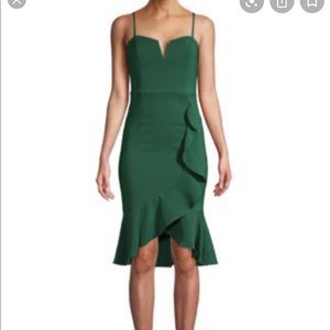 Emerald Green Tulip-Hem Dress